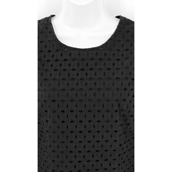 Avec Les Filles Eyelet Bell Sleeve Dress Size S Black Back Cutout NWT - Picture 8 of 16